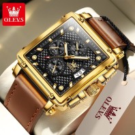OLEVS Luxury Square Quartz Watch Waterproof Wristwatch