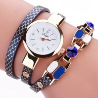 Fashionable Women Bracelet Watch Vintage Leather Strap Quartz Watch