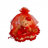 Cute Teddy Bear in a Basket - Red 5053