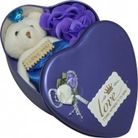 Valentine Day Love Gift -Heart Shape Gift Box (Flowers With Soft Teddy)5058