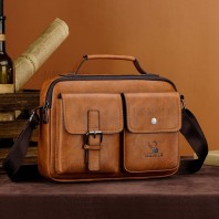 Genuine Leather Men's Shoulder Bag Vintage Male Messenger Bags Men Business Crossbody Bag
