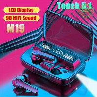 M19 Earbuds TWS Earphone Touch Control Wireless Bluetooth 5.1 Headphones With Microphone With flashlight