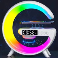 New Intelligent LED Table Lamp, 4 in 1 Wireless Charger Night Light Lamp,Sunset lamp Bluetooth Speaker Alarm Clock, Home Office Study Bedside Charging Lamp for Bedroom Home Decor Night Light-789