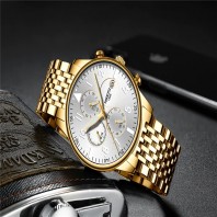 Luxury Brand Watch Mens Quartz Stainless Clock Fashion Chronograph 3386