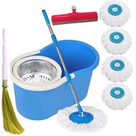 Stainless Steel Eight Rotating Mop-Multicolor