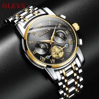 Watches Mens Business Fashion Chronograph Sport Waterproof Steel Quartz Clock Relogio Masculino