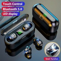 Wireless Bluetooth Headphone Touch & Digital LED Display With 2000mAh Power Bank Headset With Microphone