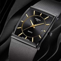  New Square Watch Men Top Brand Luxury Mesh Strap Fashion Dress Wrist Watch Analog Quartz-watch Montre Homme Man Clock-3298