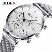 Men's Sub-dials Stainless Steel Band Quartz Wristwatch for Men-3106