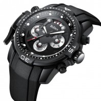 BIDEN sports mens wristwatches silicone quartz Multifunction man watches waterproof calendar luxury male clocks black-3211