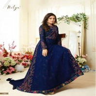  Blue Faux Georgett With Embroidery work With Stone Salwar Suit-4631