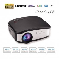 CHEERLUX C6 Mini LED 1200 Lumens Home Theater multimedia Projector-2128