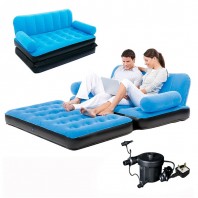Inflatable Double Sofa Air Bed Couch Blow Up Mattress with Pump-171
