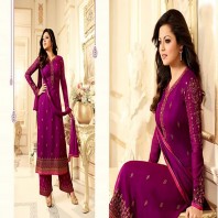 Drashti Dhami Georgette Purple Fancy Palazzo Dress-4654