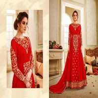 Ladies Full Sleeves Designer Embroidered Indo Western Gown-4655