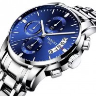 NIBOSI Mens Chronograph Quartz Wristwatch Blue