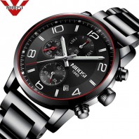 NIBOSI New Luxury Watch Fashion Stainless Steel Watch Men Quartz Analog Wrist Watch-3166