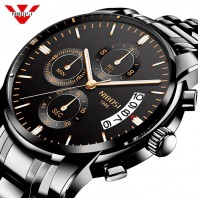 NIBOSI Watch Men Fashion Sport Quartz Clock Mens Watches Top Brand Luxury Business Waterproof Gold Black Watch Relogio Masculino 3327