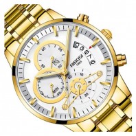 NIBOSI Watch Men Gold Relogio Masculino Quartz Watches Montre Homme Reloj Hombre Waterproof Luxury Brand Business Wristwatch 3341