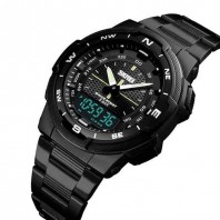 Sports 50 M Waterproof Watches Multi Function Digital 12/24 Chronograph Watches Wristbands PU Men Quartz Watch Men-3352