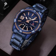 Stylish mens watch water resistant Blue