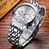 Wait mens watch fashion sport watch watches stainless steel quartz chronograph watch full date Men's Watch-3114