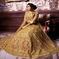 Yellow Bloom Floral Embroidered Anarkali Suit-1901